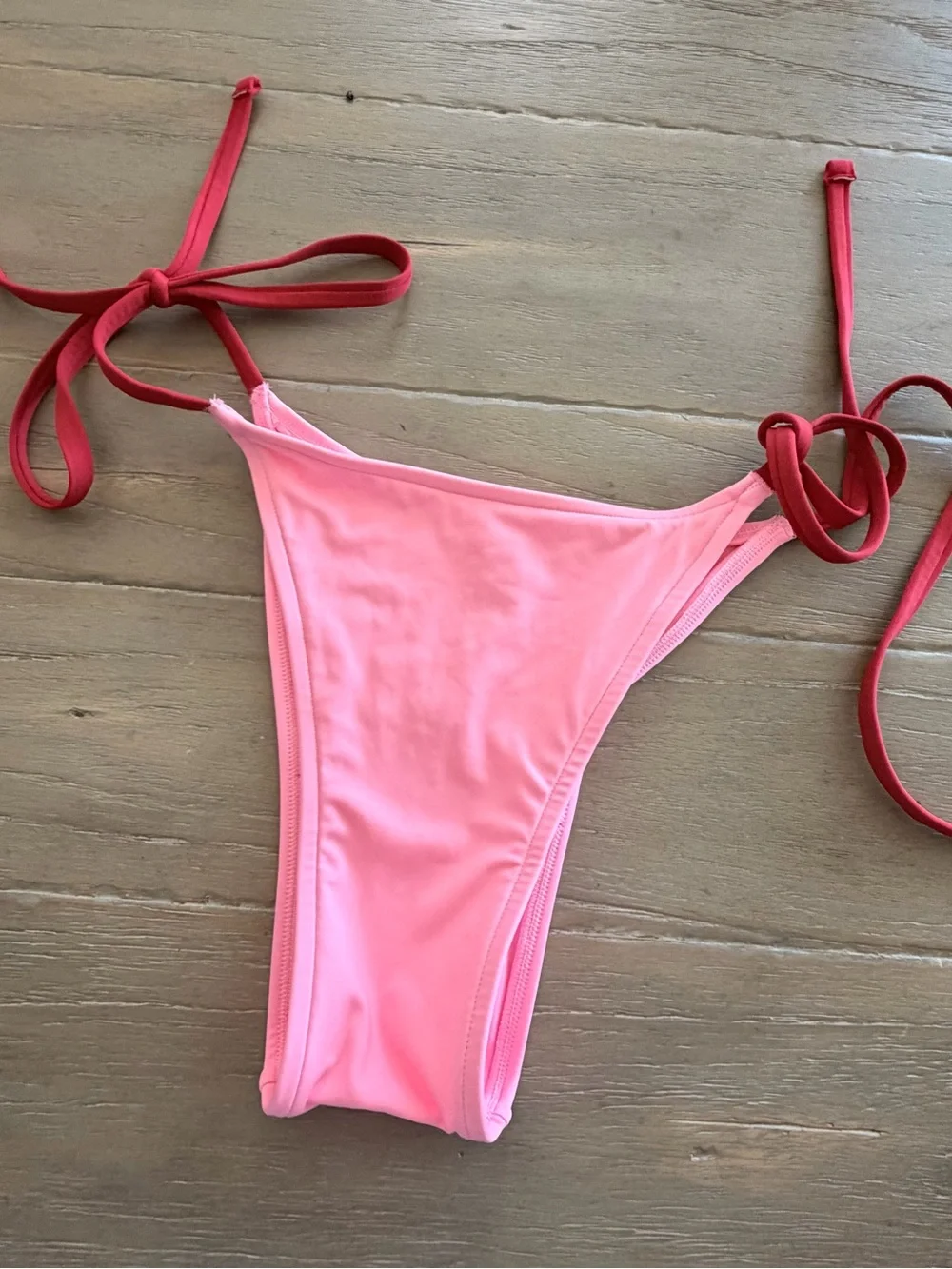 Pink Love Tie Side Frankies Bikinis Rosemary Bikini Bottom